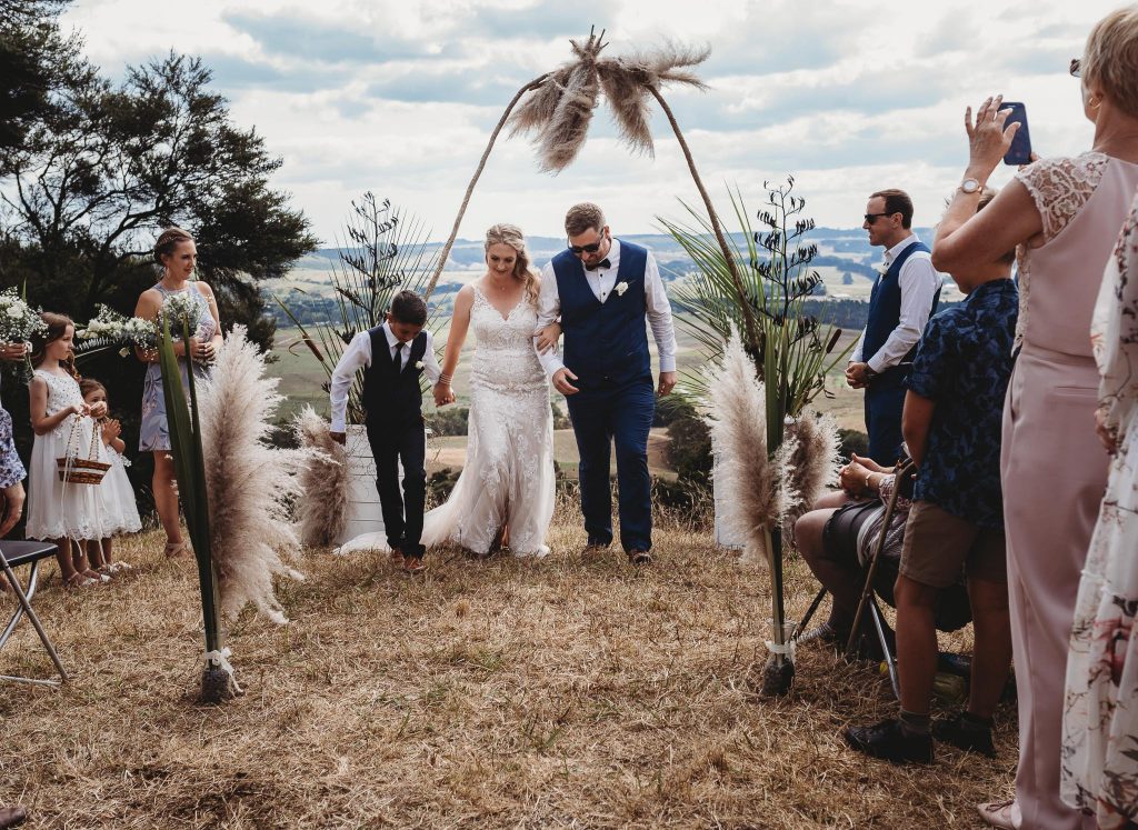 bride and groom after ceremony - Auckland Wedding Photographer