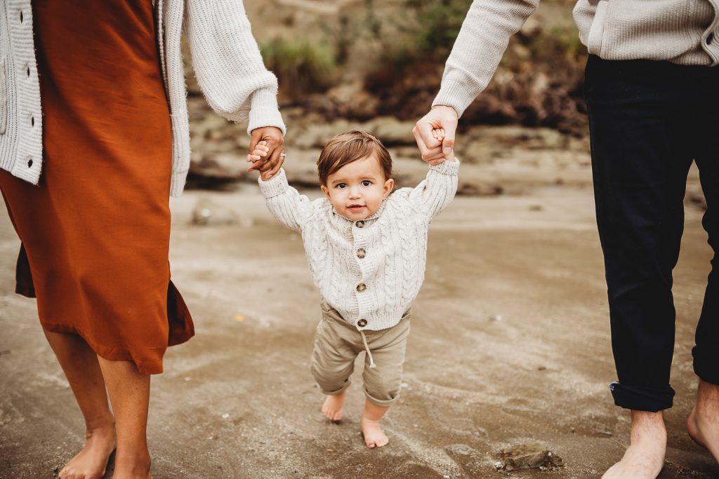 one year old boy walking