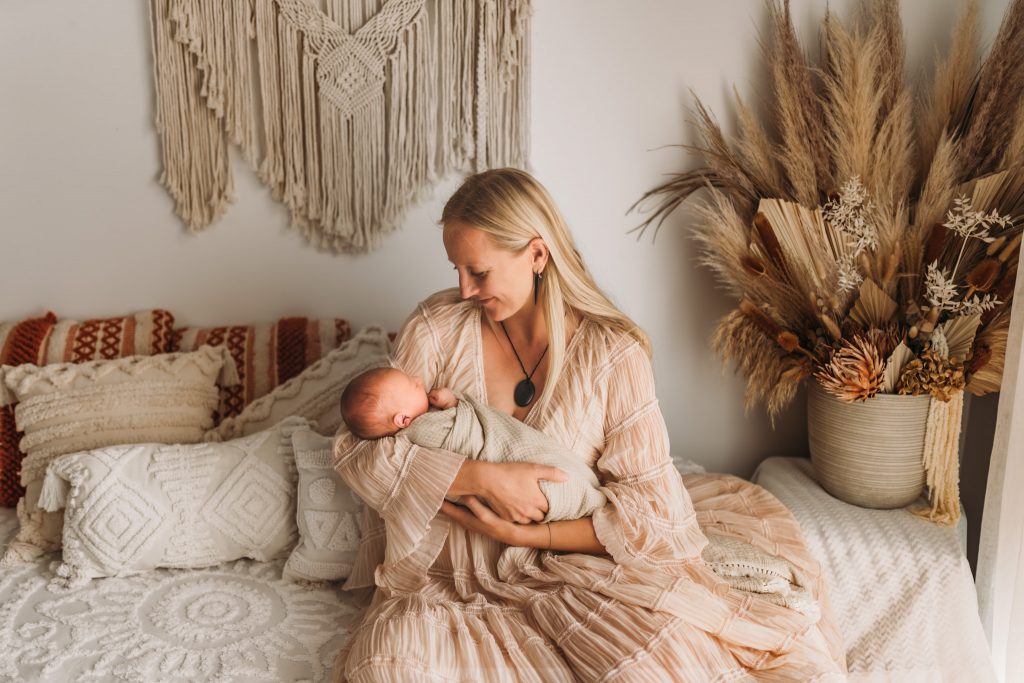 mother with her newborn baby boy