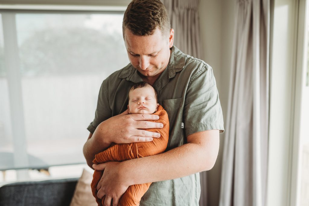 father with newborn - - Auckland Lifestyle Newborn Photographer Amber Farooq
