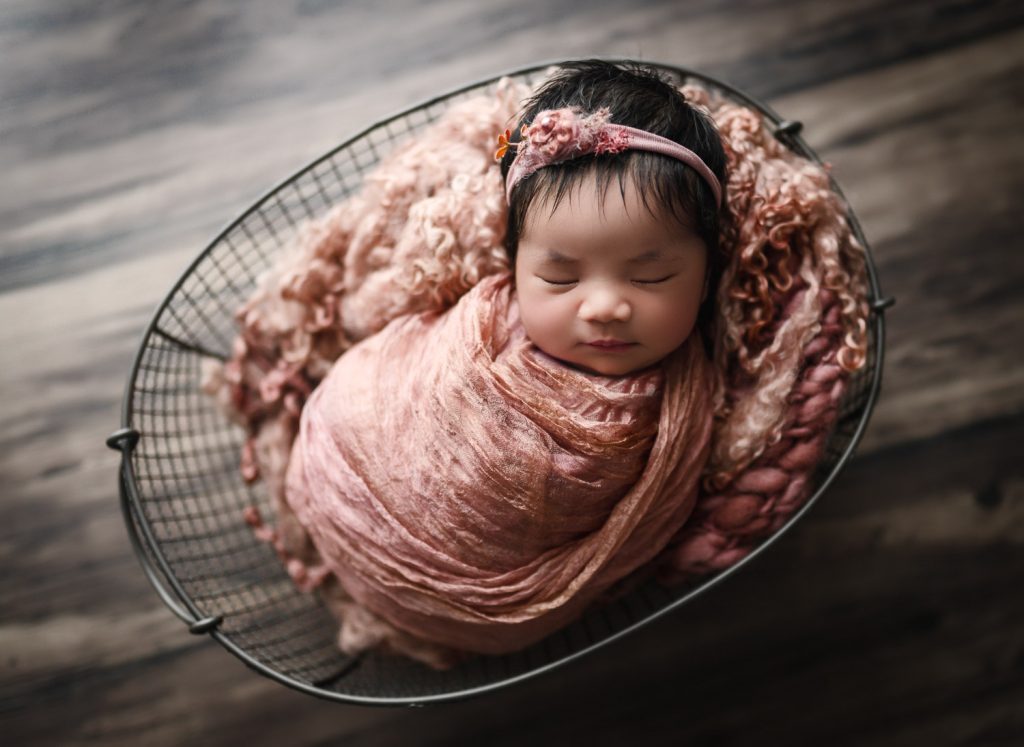 cute newborn sleeping –Auckland Studio Newborn Photography