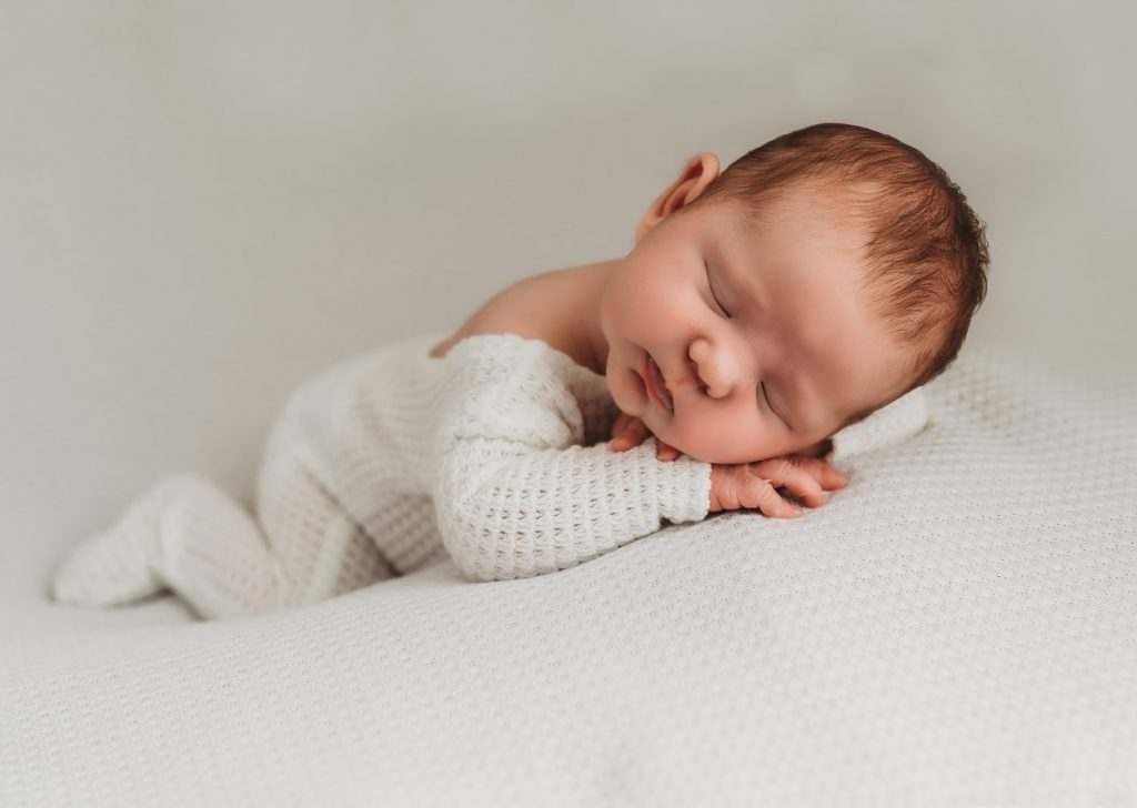 cute sleeping newborn – Auckland studio newborn photographer