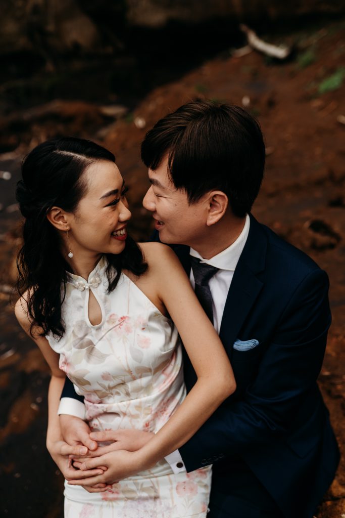 Honeymoon magic: Lishan and Ernest capture the joy and love of their newly-wed life on a stunning Auckland beach.
