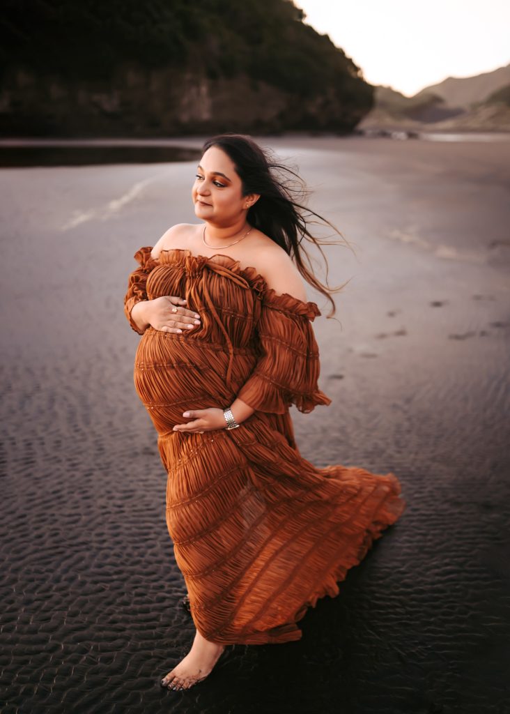 Second pregnancy maternity shoot in Auckland: Deepika embraces motherhood's evolution.